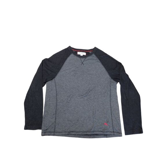 Tommy Bahama Men's Lightwieght Crew Neck Sweater, Large, Grey-Black - Picture 3 of 7